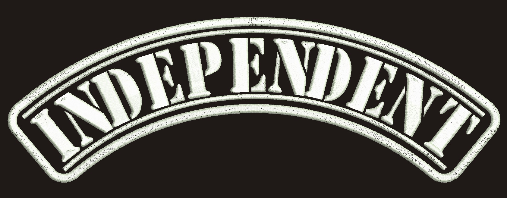 Independent semicircle biker ribbon - machine embroidery design 