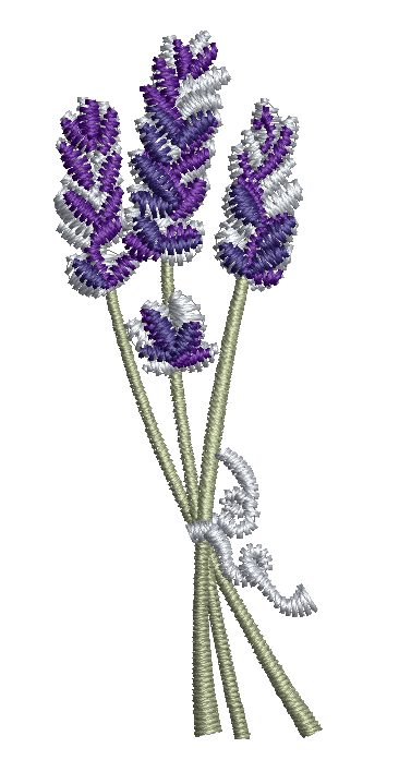 Petite lavender bouquet machine embroidery design – floral embroidery pattern 