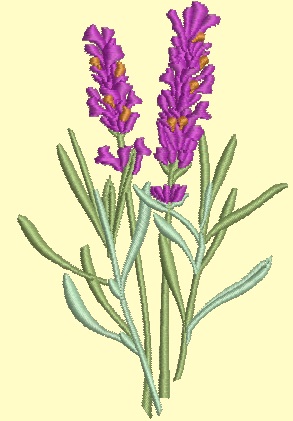 Lavender machine embroidery design 
