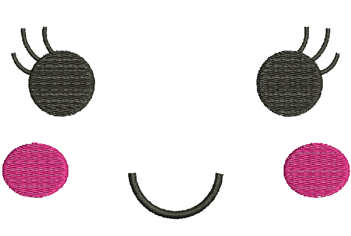 Doll face machine embroidery design 