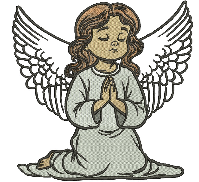 Angel machine embroidery design 
