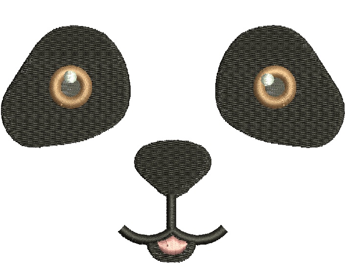 Panda Face Machine Embroidery Design 