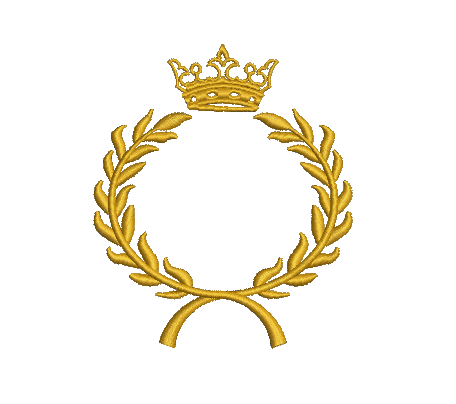 Crown and Monogram Frame Machine Embroidery Design 