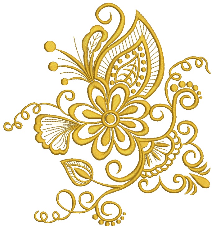 Fantastic Swirl Flower Machine Embroidery Design 