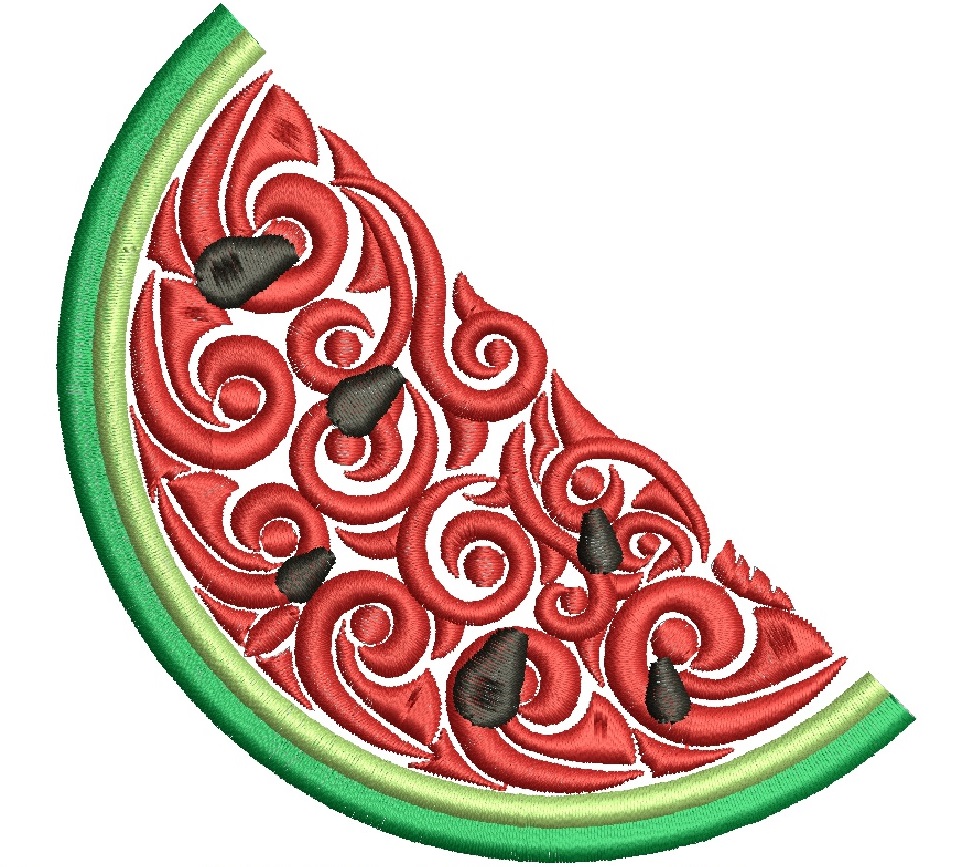Watermelon Slice Machine Embroidery Design 