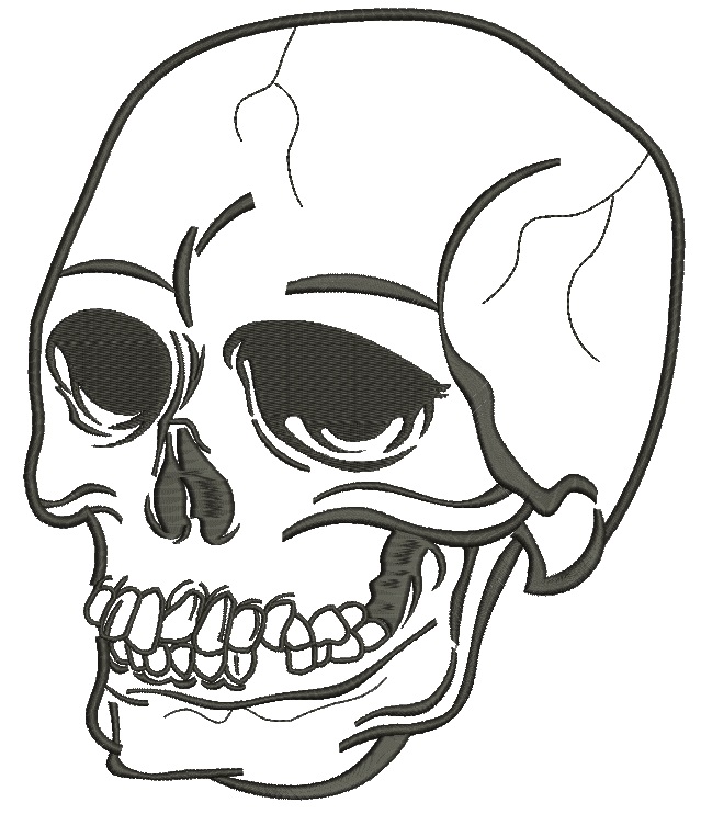Gothic Skull Machine Embroidery Design 
