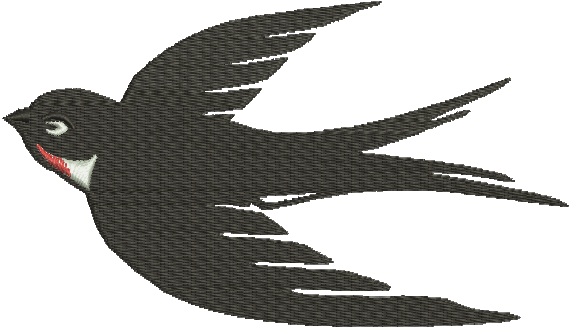 Graceful Swallow Bird Embroidery Design 
