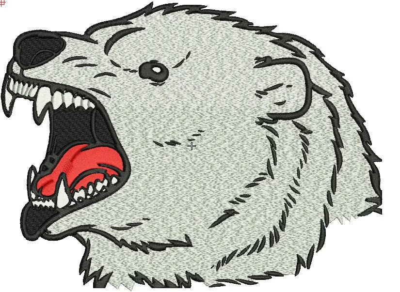 Majestic Polar Bear Embroidery Design 