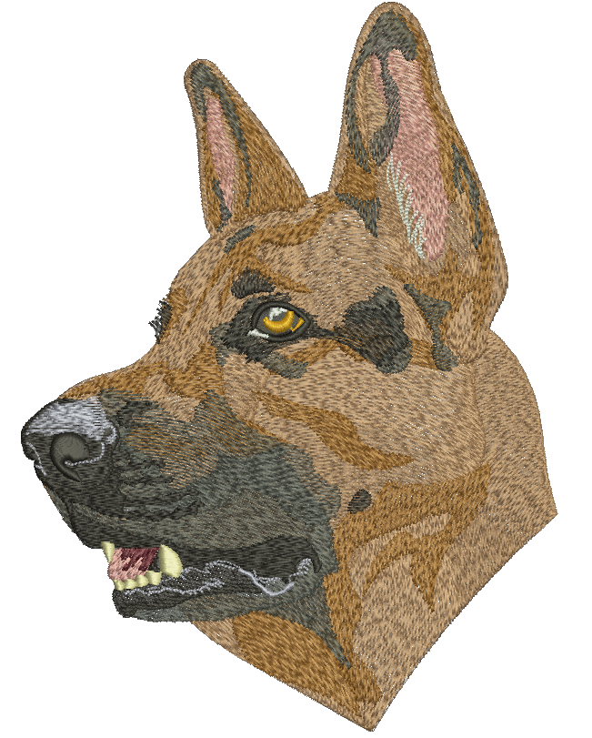 German Shepherd Head Embroidery Design  