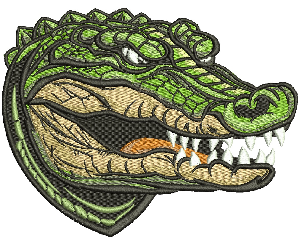 Fierce Crocodile Head Machine Embroidery Design 05082025