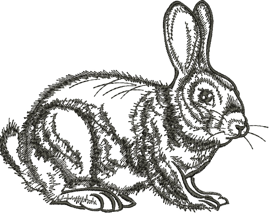 Minimalist Rabbit Low Stitch Count Machine Embroidery Design 