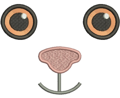 Eyes Nose and Mouth Machine Embroidery Design for Soft Toys 