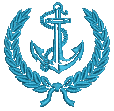 Anchor and Laurel Wreath Machine Embroidery Design 