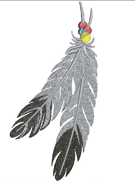 Feather Amulet Machine Embroidery Design 