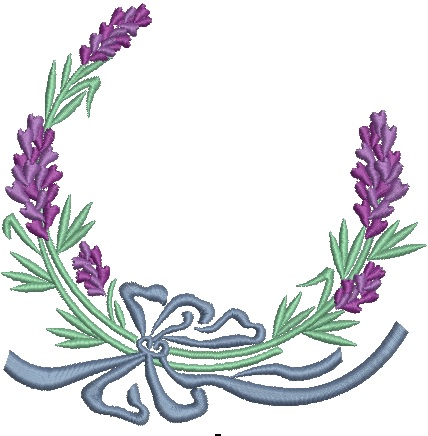  Lavender Wreath Machine Embroidery Design 