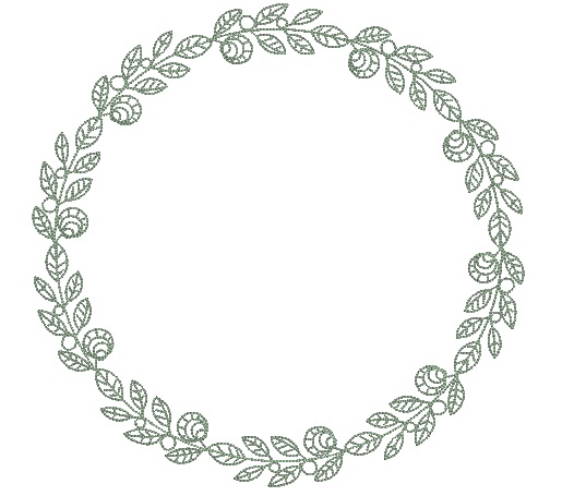 Floral Monogram Wreath Machine Embroidery Design 