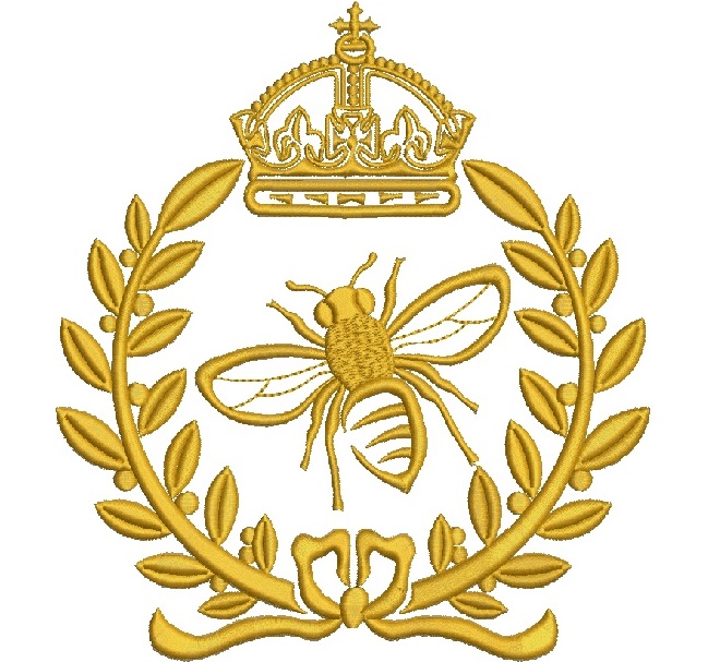 Laurel with Bee and Bow Machine Embroidery Design