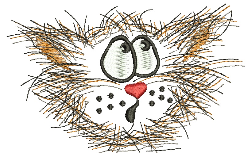 Funny Cat for Pocket Machine Embroidery Design 