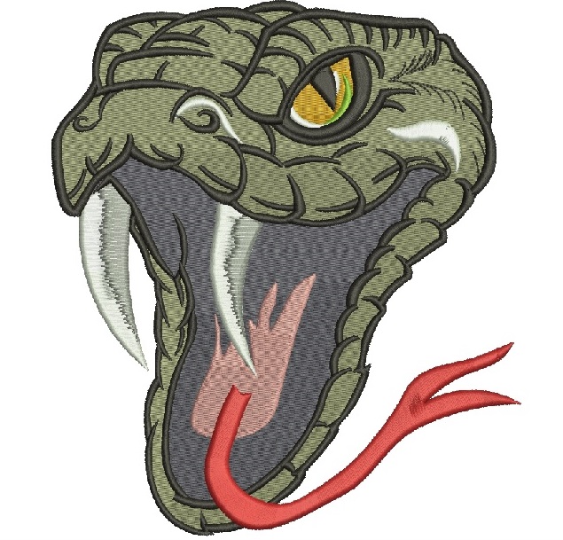 Snake Head Realistic Machine Embroidery Design 