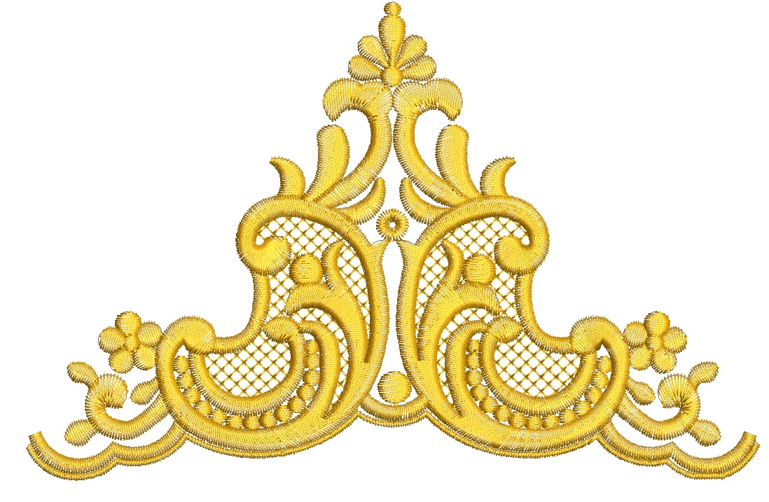 Floral border embroidery design festoon pattern for home decor and textile projects 