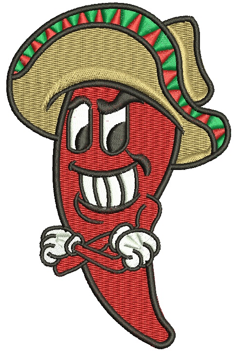 Mexican Red Chili Pepper Machine Embroidery Design 