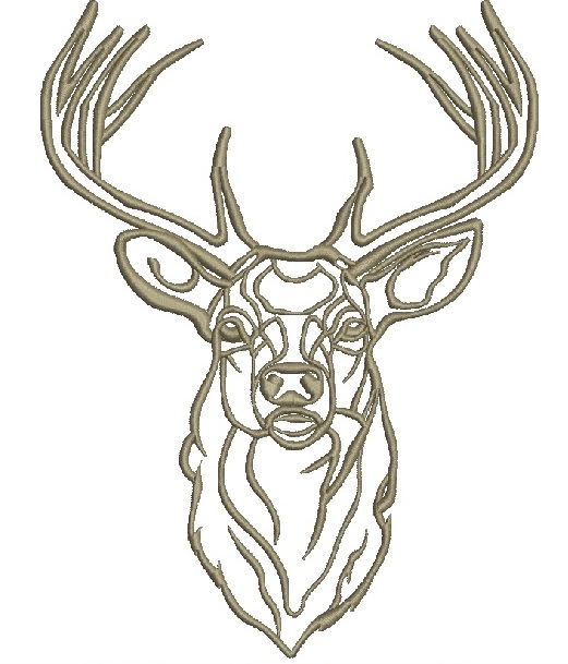Whitetail Buck Deer Head Machine Embroidery Design17012026