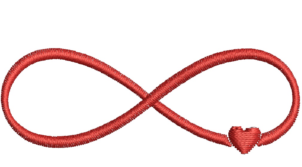 Infinity Heart Machine Embroidery Design, Love Symbol, Romantic Infinity Sign, 3 Sizes