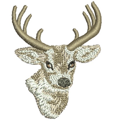 Deer Head Machine Embroidery Design, Small Antlers Hat Pattern 