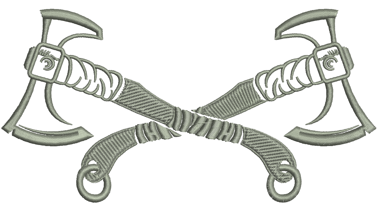 Crossed Viking Axes Machine Embroidery Design, Norse Battle Axe Emblem Digital File  