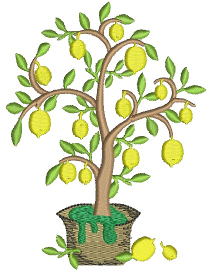 Lemon Tree and Fruits Machine Embroidery Design 