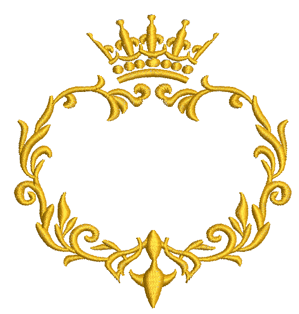 Monogram Frame with Crown Machine Embroidery Design 
