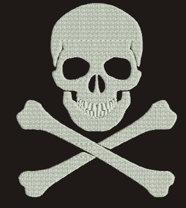 Pirate Skull with Crossbones Machine Embroidery Designs, instantly download 