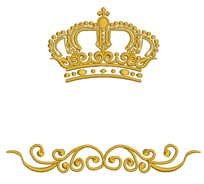 Crown and Pattern Machine Embroidery Design 