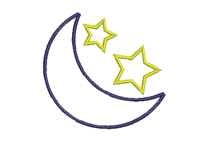 Crescent and Star Applique Machine Embroidery Design 