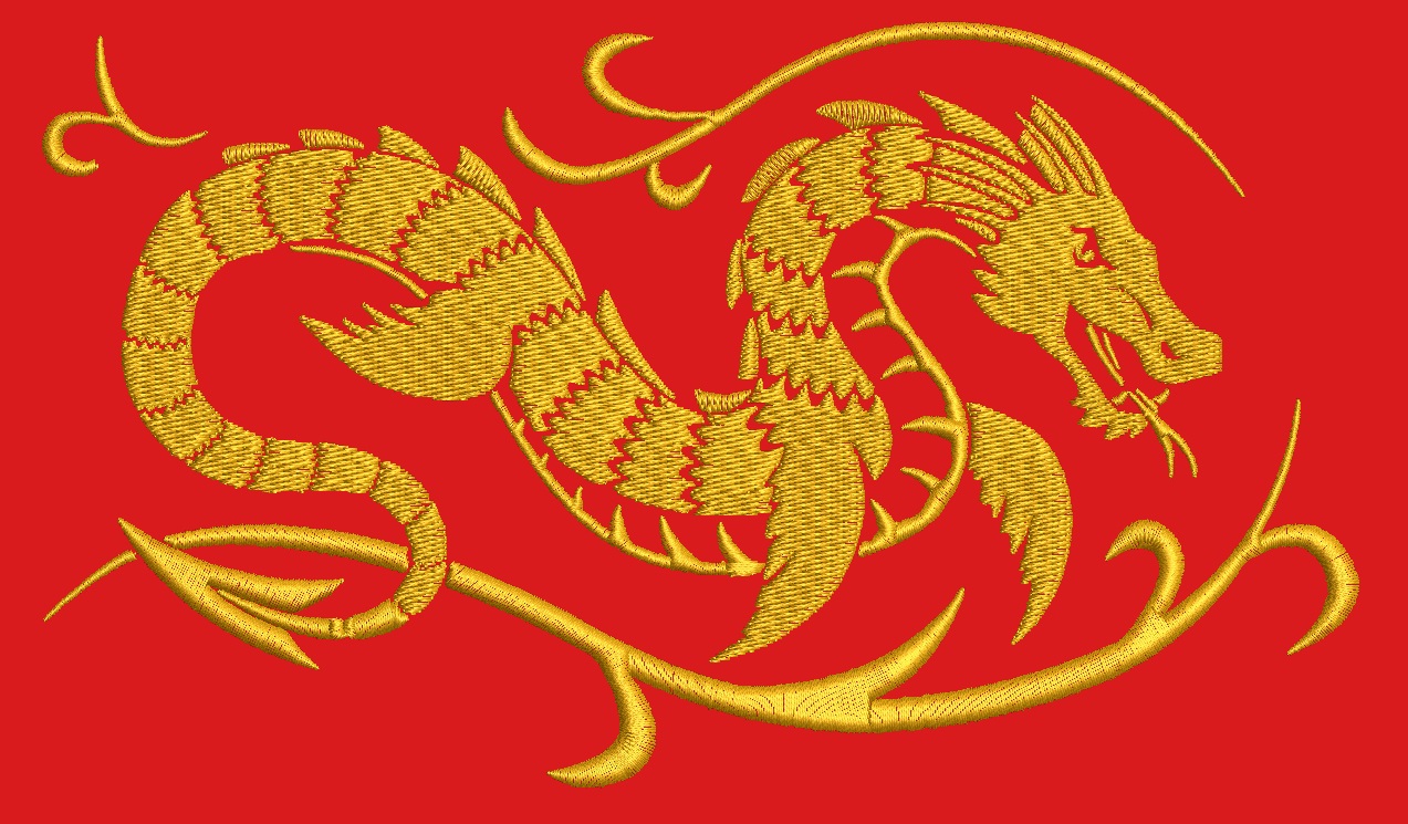 Chinese Dragon Machine Embroidery Design 