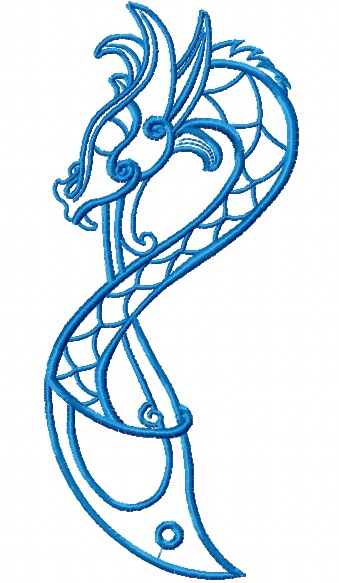 Celtic Dragon Machine Embroidery Design, Instant Download  