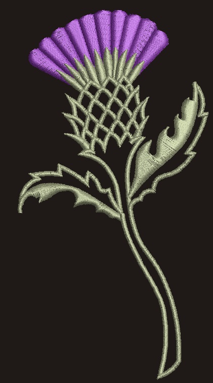 Thistle branch machine embroidery design 