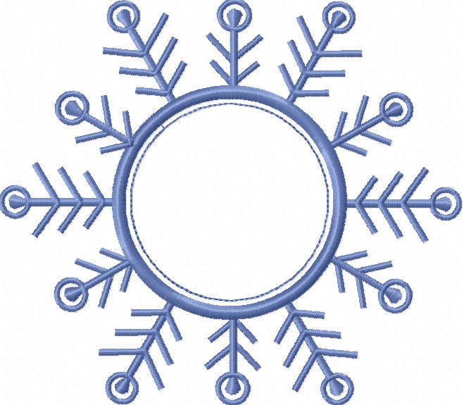 Snowflake for Monogram Machine Embroidery Design 