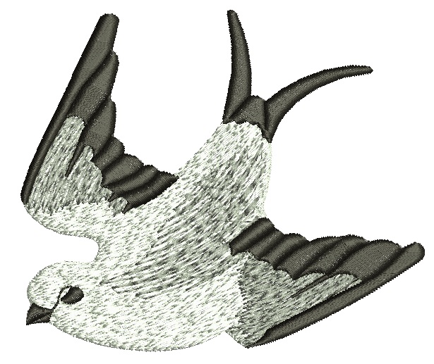Swallow Machine Embroidery Design, Instant Download 