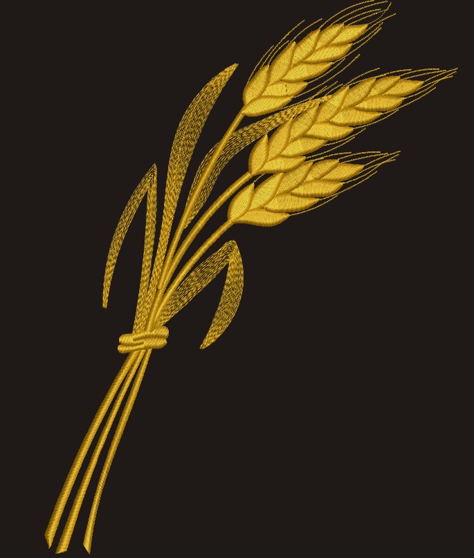 Spikelets of wheat machine embroidery design 