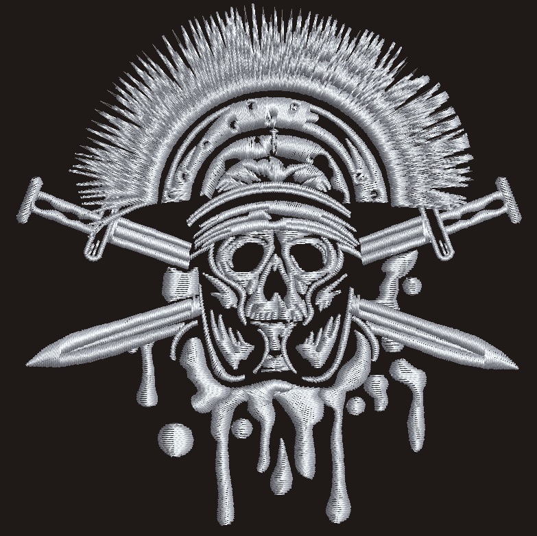 Indian Skull and Swords Machine Embroidery Design  