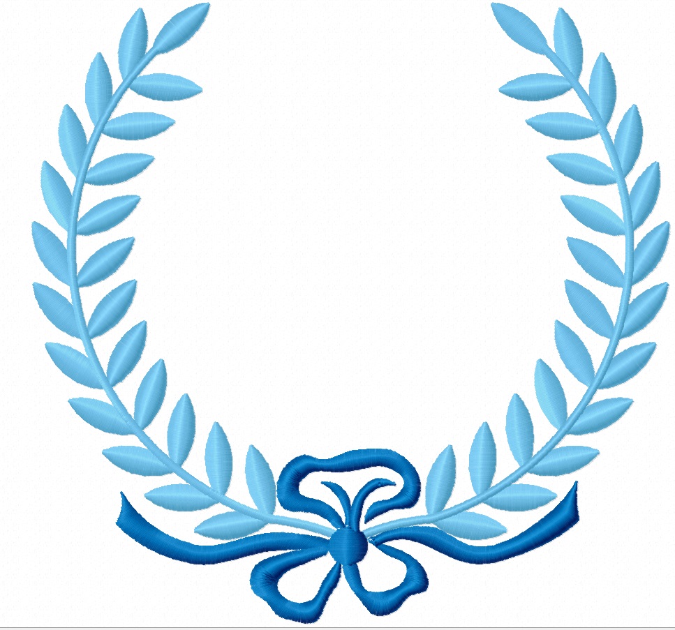 Elegant Laurel Wreath Monogram Embroidery Design 