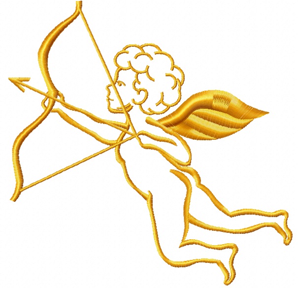 Cupid, Angel Machine Embroidery Design, Instant Download 