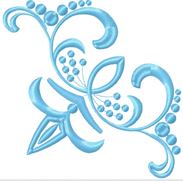Curl Pattern Scroll Corner Machine Embroidery Design 