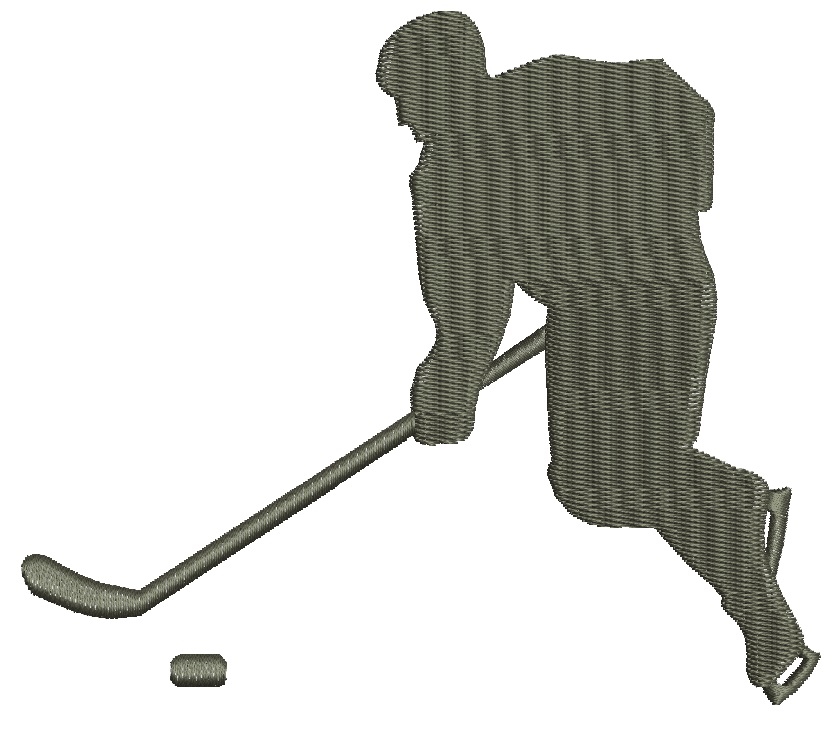 Hockey Player Silhouette. Machine Embroidery Design, Instant Download  