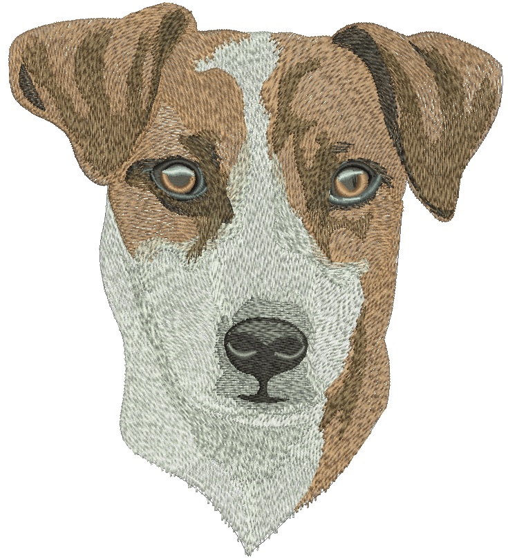 Jack Russell Terrier machine embroidery design, dog breed embroidery pattern, terrier dog embroidery file 