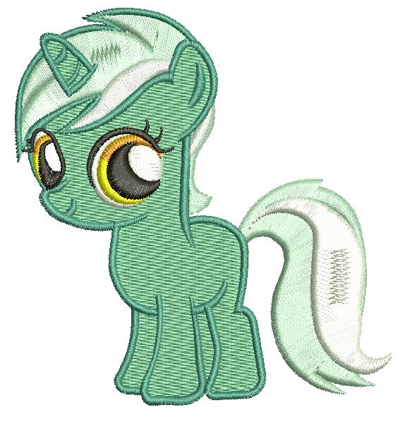 My Little Pony unicorn machine embroidery design, cute unicorn embroidery file, cartoon pony embroidery pattern  