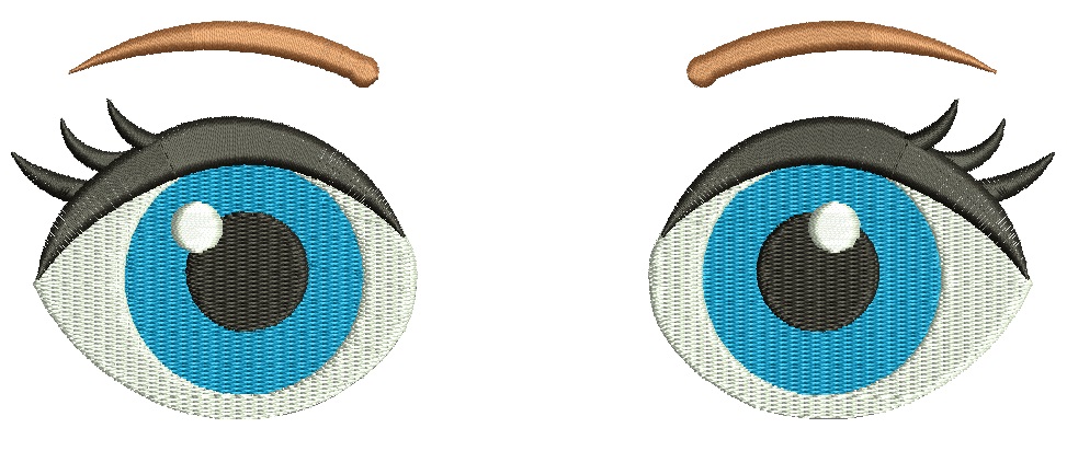 Eyes for soft toys Machine Embroidery Designs, left and right, pair eyes, left and right, Princess Anime Modern Girl Moon Figure Sailor