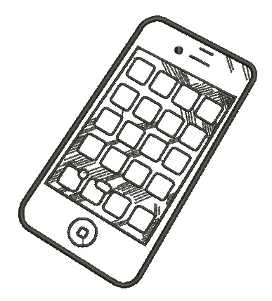 Mobile Phone Machine Embroidery Design 
