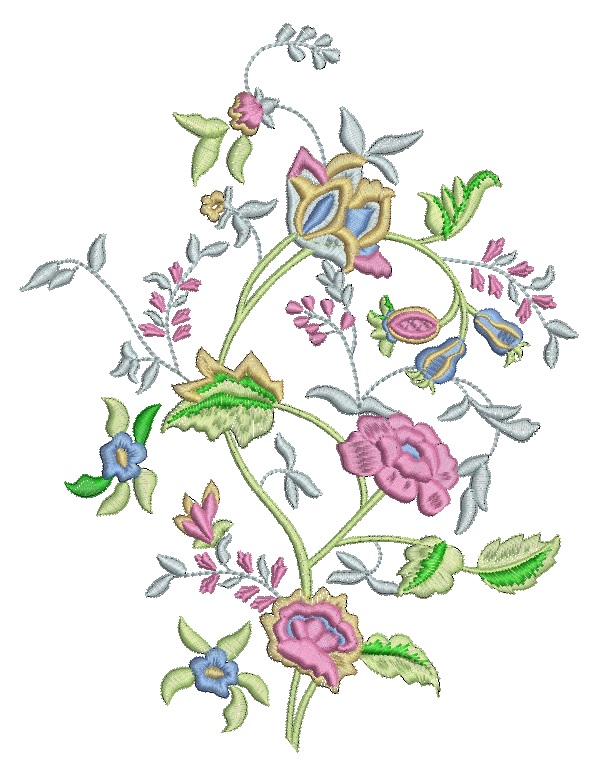 Buckingham Floral Bouquet Machine Embroidery Design 